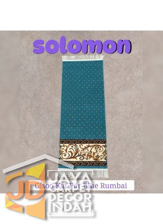 Sajadah Imam  Solomon  motif Gisoo Kaf Por Blue Rumbai ukuran 60 x 120 cm & 60 x 150 cm